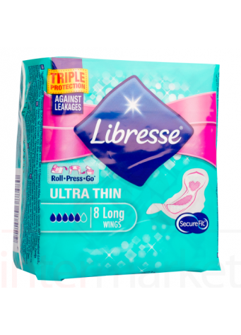 Higieniniai paketai Libresse ultra thin long wings 8vnt.